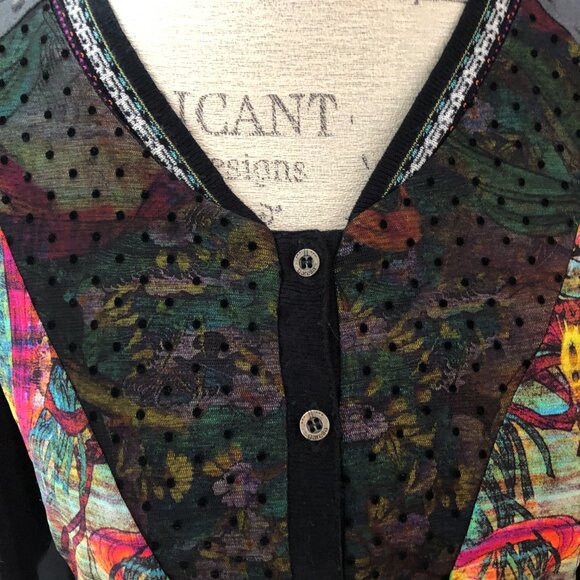 Unique French Design J.J. Garella Elegant & Colourful Cardigan: Size S/M - Picture 5 of 16